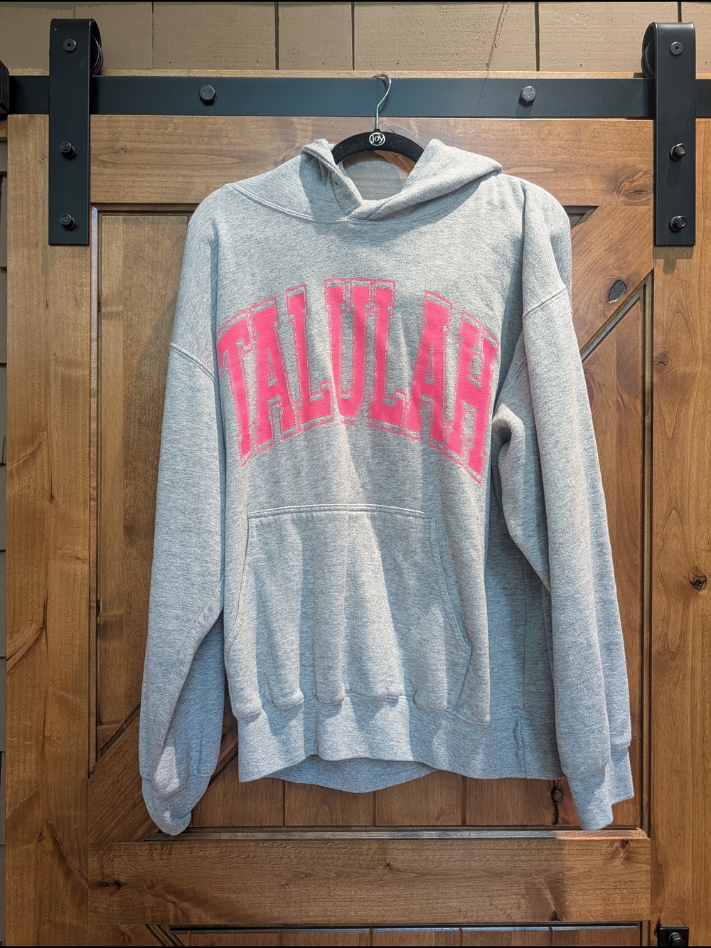 Shop Talulah Gray Hoodie with Pink Logo